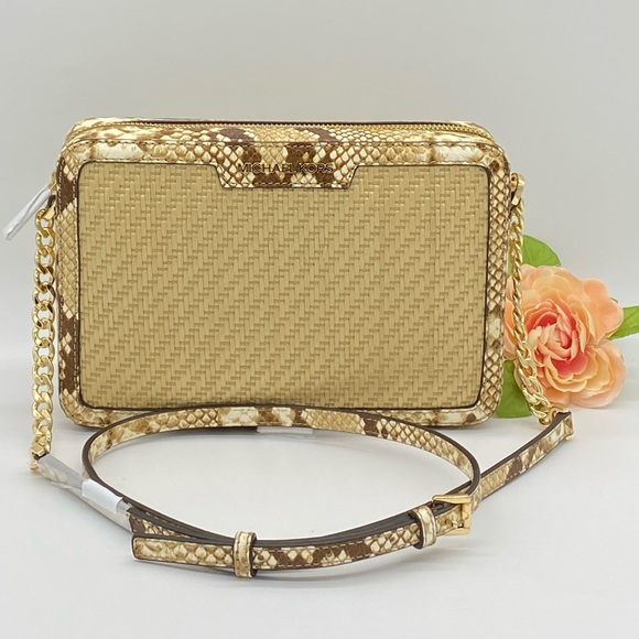 MICHAEL KORS STRAW PYTHON CAPSULE JSI LG EW XBODY - Picture 15 of 15